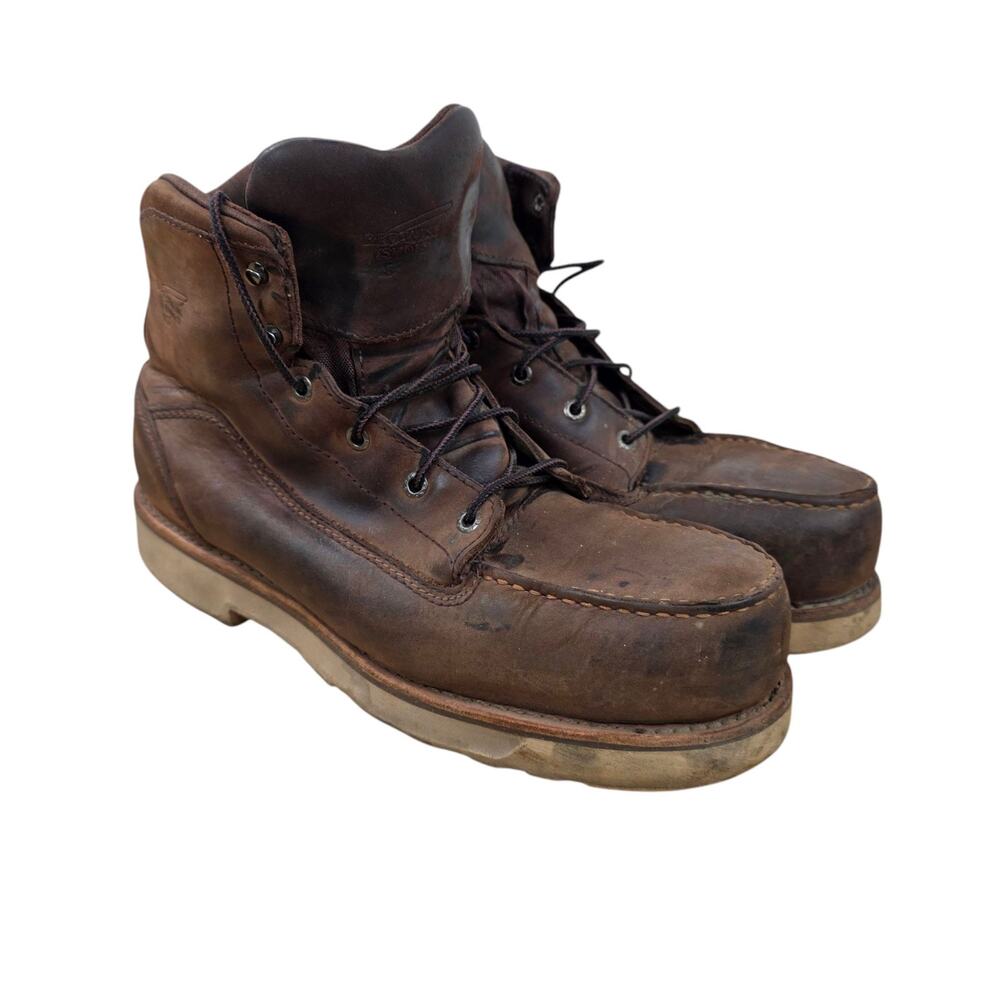 Red Wing Boots Work Style 2449 6 Inch Safety Toe Boot Size 11 Oiled Brown